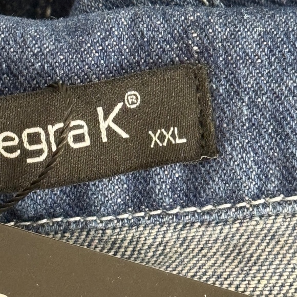 Allegra K Denim Blue with Fade Button Down Vest Size XXL New with Tag - Picture 8 of 11